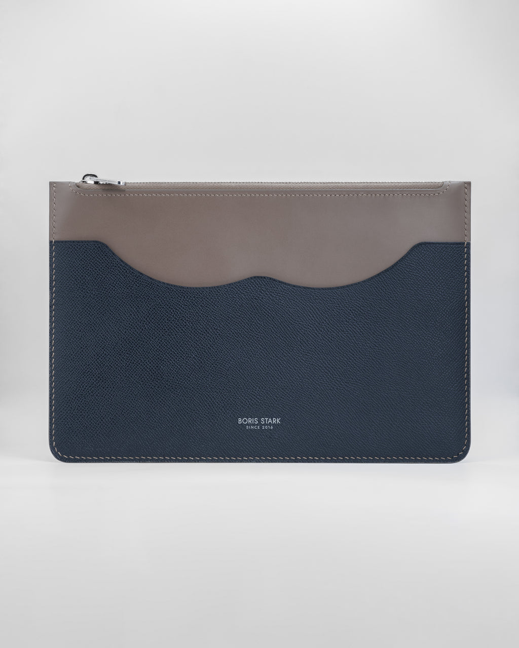 Primo Envelope Clutch (Large) - Taupe/Navy