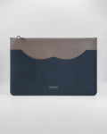 Primo Envelope Clutch (Large) - Taupe/Navy